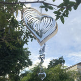 Maxbell Metal 3D Wind Sculpture Rotating Wind Chimes for Patio Ornaments 25cmx46cm