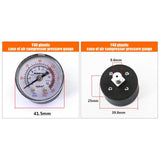 Maxbell Air Compressor Pressure Gauge Professional 1/8" NPT Bottom Mount for Oil
