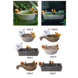 Maxbell Flower Pot Resin Statue Modern Bonsai Ornament for Yard Lawn Windowsill Duck Round