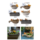 Maxbell Flower Pot Resin Statue Modern Bonsai Ornament for Yard Lawn Windowsill Duck Round