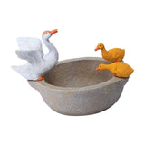 Maxbell Flower Pot Resin Statue Modern Bonsai Ornament for Yard Lawn Windowsill Duck Round