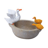 Maxbell Flower Pot Resin Statue Modern Bonsai Ornament for Yard Lawn Windowsill Duck Round