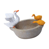 Maxbell Flower Pot Resin Statue Modern Bonsai Ornament for Yard Lawn Windowsill Duck Round