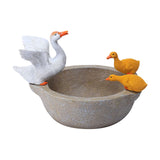 Maxbell Flower Pot Resin Statue Modern Bonsai Ornament for Yard Lawn Windowsill Duck Round