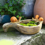 Maxbell Flower Pot Resin Statue Modern Bonsai Ornament for Yard Lawn Windowsill Duck Round