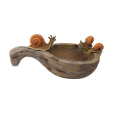 Maxbell Flower Pot Resin Statue Modern Bonsai Ornament for Yard Lawn Windowsill Snail Water Scoop