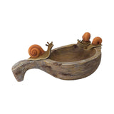 Maxbell Flower Pot Resin Statue Modern Bonsai Ornament for Yard Lawn Windowsill Snail Water Scoop