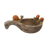 Maxbell Flower Pot Resin Statue Modern Bonsai Ornament for Yard Lawn Windowsill Snail Water Scoop