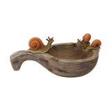 Maxbell Flower Pot Resin Statue Modern Bonsai Ornament for Yard Lawn Windowsill Snail Water Scoop