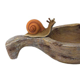 Maxbell Flower Pot Resin Statue Modern Bonsai Ornament for Yard Lawn Windowsill Snail Water Scoop