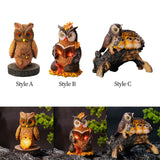 Maxbell Owl Shape Lawn Light Animal Statue Landscape Lamp for Yard Garden Patio Style A