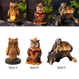 Maxbell Owl Shape Lawn Light Animal Statue Landscape Lamp for Yard Garden Patio Style A