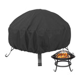 Maxbell Firepit Cover Oxford Fabric Weatherproof Durable Dust Proof for Barbecue black and small
