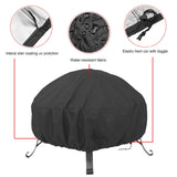 Maxbell Firepit Cover Oxford Fabric Weatherproof Durable Dust Proof for Barbecue black and small