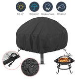 Maxbell Firepit Cover Oxford Fabric Weatherproof Durable Dust Proof for Barbecue black and small