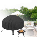 Maxbell Firepit Cover Oxford Fabric Weatherproof Durable Dust Proof for Barbecue black and small