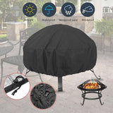 Maxbell Firepit Cover Oxford Fabric Weatherproof Durable Dust Proof for Barbecue black and small