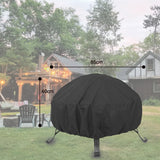Maxbell Firepit Cover Oxford Fabric Weatherproof Durable Dust Proof for Barbecue black and small