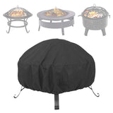 Maxbell Firepit Cover Oxford Fabric Weatherproof Durable Dust Proof for Barbecue black and small