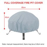 Maxbell Firepit Cover Oxford Fabric Weatherproof Durable Dust Proof for Barbecue grey and small