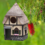 Maxbell Resin Bird House Hanging Bird Nest  for Outside Tree Decorations  Straw