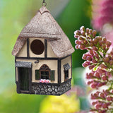 Maxbell Resin Bird House Hanging Bird Nest  for Outside Tree Decorations  Straw