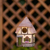 Maxbell Resin Bird House Hanging Bird Nest  for Outside Tree Decorations  Straw