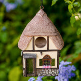 Maxbell Resin Bird House Hanging Bird Nest  for Outside Tree Decorations  Straw