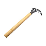 Maxbell Garden Rake Portable Hand Rake Agriculture Wooden Handle for Outdoors Farm