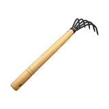 Maxbell Garden Rake Portable Hand Rake Agriculture Wooden Handle for Outdoors Farm