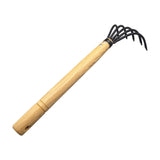Maxbell Garden Rake Portable Hand Rake Agriculture Wooden Handle for Outdoors Farm