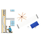 Maxbell Chimney Cleaner Flexible Dryer Lint Brush Kit with Rods for Fireplace 6M