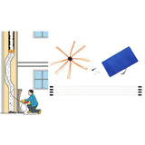Maxbell Chimney Cleaner Flexible Dryer Lint Brush Kit with Rods for Fireplace 4M