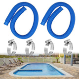 Maxbell 2Pcs Swimming Pool Replacement Hoses ground Blue Durable for 1,000 GPH