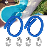 Maxbell 2Pcs Swimming Pool Replacement Hoses ground Blue Durable for 1,000 GPH