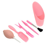 Maxbell 6Pcs Transplanting Tools Kit Lightweight Migration Tool for Fairy Garden Pink