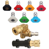 Maxbell Adjustable Pressure Washing Adapter Kit Fittings Nozzle Tips for K2 K6 K4