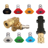 Maxbell Adjustable Pressure Washing Adapter Kit Fittings Nozzle Tips for K2 K6 K4
