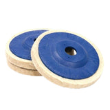 Maxbell 3Pcs Felt Wool Buffing Wheel Angel Grinder Polishing Disc Pad for Marble Blue
