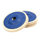 Maxbell 3Pcs Felt Wool Buffing Wheel Angel Grinder Polishing Disc Pad for Marble Blue