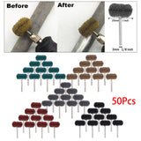 Maxbell Mini Abrasive Wheel Scouring Brush Grinding Sanding Head for Polishing 50Pcs