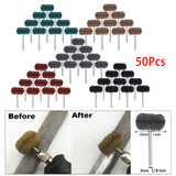 Maxbell Mini Abrasive Wheel Scouring Brush Grinding Sanding Head for Polishing 50Pcs