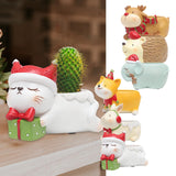 Maxbell Resin Garden Flower Pots Christmas Flower Vase Ornament for Tabletop Reindeer