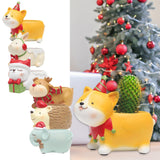 Maxbell Resin Garden Flower Pots Christmas Flower Vase Ornament for Tabletop Reindeer
