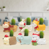 Maxbell Resin Garden Flower Pots Christmas Flower Vase Ornament for Tabletop Reindeer