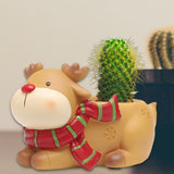 Maxbell Resin Garden Flower Pots Christmas Flower Vase Ornament for Tabletop Reindeer