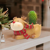 Maxbell Resin Garden Flower Pots Christmas Flower Vase Ornament for Tabletop Reindeer