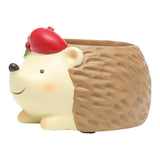 Maxbell Resin Garden Flower Pots Christmas Flower Vase Ornament for Tabletop Hedgehog
