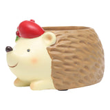 Maxbell Resin Garden Flower Pots Christmas Flower Vase Ornament for Tabletop Hedgehog