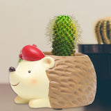 Maxbell Resin Garden Flower Pots Christmas Flower Vase Ornament for Tabletop Hedgehog
